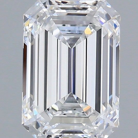 1.60 Carat Emerald Shaped, Ideal Cut, D Color, VVS2 Clarity, IGI Certified Lab Grown Diamond