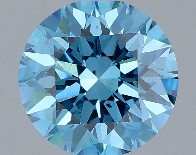 1.50 Carat Round Shaped, Excellent Cut, FANCY BLUE Color, SI1 Clarity, IGI Certified Lab Grown Diamond