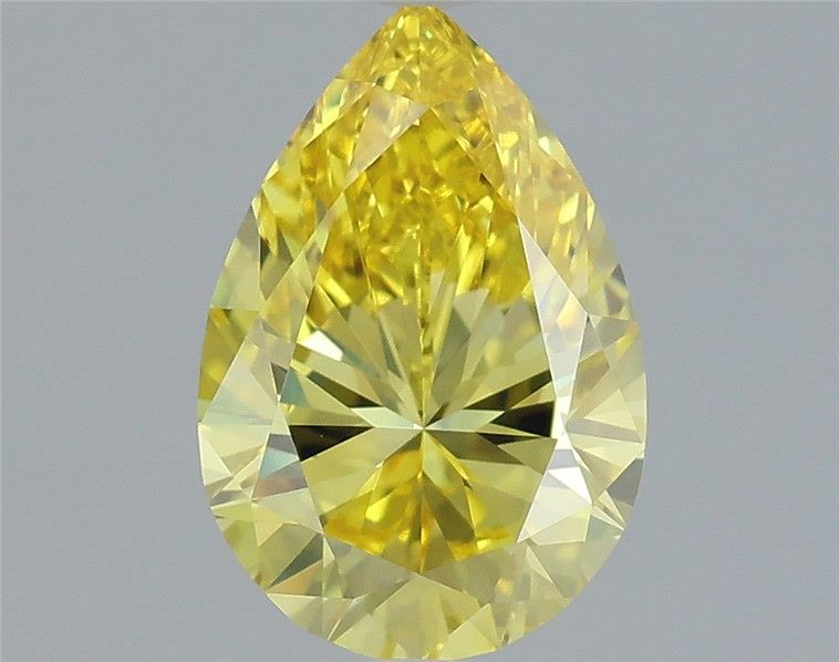 1.47 Carat Pear Shaped, Very Good Cut, FANCY VIVID YELLOW Color, VVS2 Clarity, IGI Certified Lab Grown Diamond