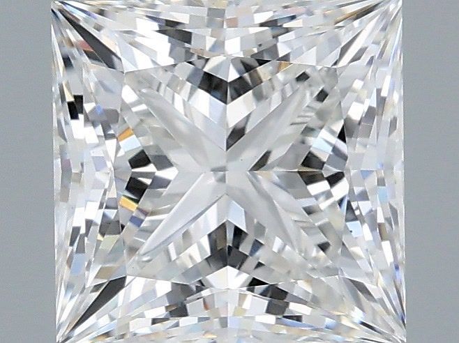 2.58 Carat Princess Shaped, Ideal Cut, E Color, VVS2 Clarity, IGI Certified Lab Grown Diamond