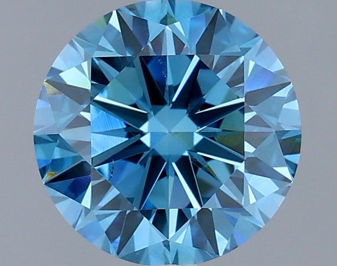 1.71 Carat Round Shaped, Very Good Cut, FANCY BLUE Color, VS2 Clarity, IGI Certified Lab Grown Diamond