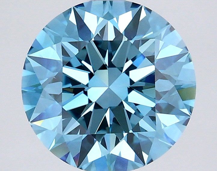 2.52 Carat Round Shaped, Excellent Cut, FANCY BLUE Color, VVS2 Clarity, IGI Certified Lab Grown Diamond