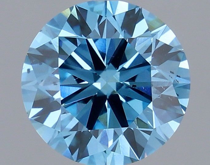 2.14 Carat Round Shaped, Ideal Cut, FANCY BLUE Color, SI1 Clarity, IGI Certified Lab Grown Diamond