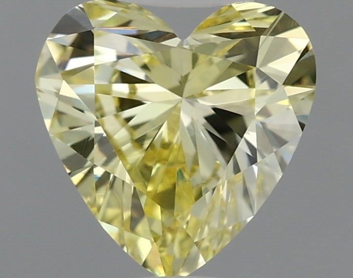 0.74 Carat Heart Shaped, Very Good Cut, FANCY VIVID YELLOW Color, VVS2 Clarity, IGI Certified Lab Grown Diamond