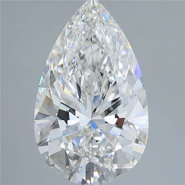 5.07 Carat Pear Shaped, Ideal Cut, F Color, VVS2 Clarity, IGI Certified Lab Grown Diamond