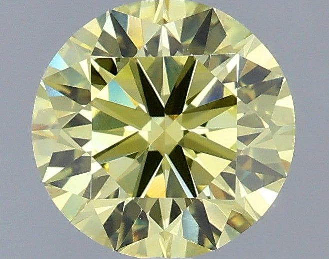 1.71 Carat Round Shaped, Excellent Cut, FANCY VIVID YELLOW Color, VVS2 Clarity, IGI Certified Lab Grown Diamond