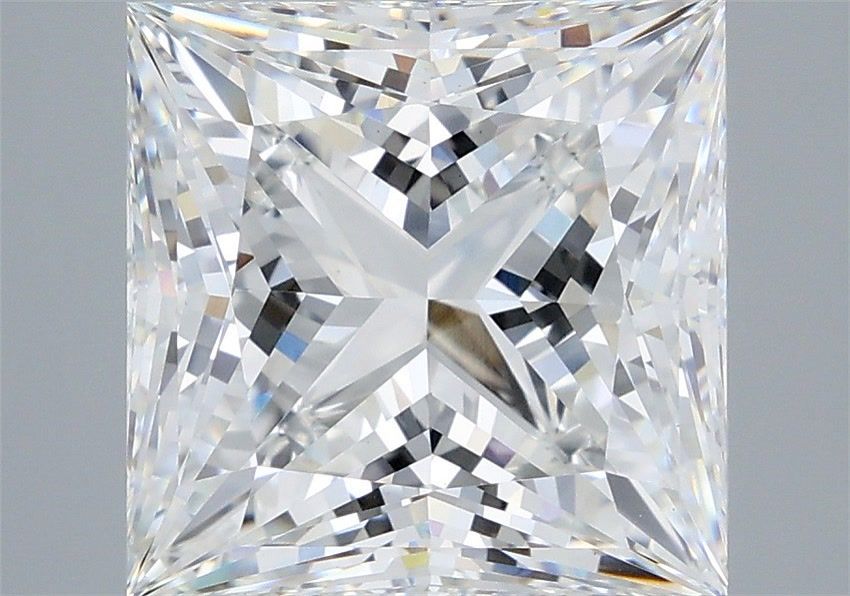 6.08 Carat Princess Shaped, Ideal Cut, E Color, VVS2 Clarity, IGI Certified Lab Grown Diamond