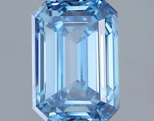 2.07 Carat Emerald Shaped, Very Good Cut, FANCY VIVID BLUE Color, VS1 Clarity, IGI Certified Lab Grown Diamond