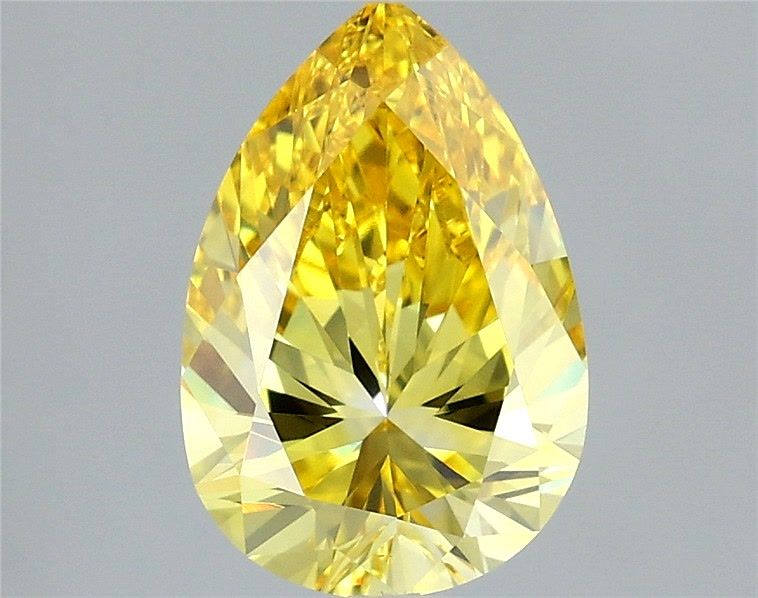1.75 Carat Pear Shaped, Very Good Cut, FANCY VIVID YELLOW Color, VS1 Clarity, IGI Certified Lab Grown Diamond