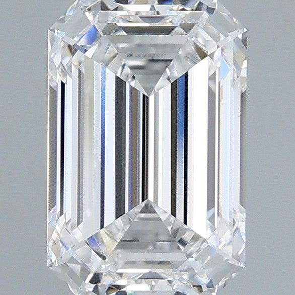 1.60 Carat Emerald Shaped, Ideal Cut, D Color, VVS2 Clarity, IGI Certified Lab Grown Diamond