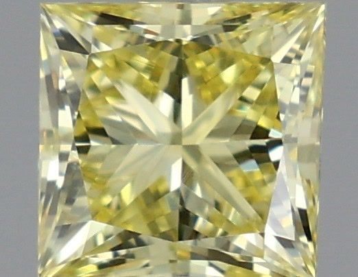 0.75 Carat Princess Shaped, Very Good Cut, FANCY VIVID YELLOW Color, VVS2 Clarity, IGI Certified Lab Grown Diamond