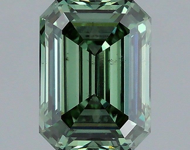 1.50 Carat Emerald Shaped, Ideal Cut, FANCY VIVID GREEN Color, VS2 Clarity, IGI Certified Lab Grown Diamond