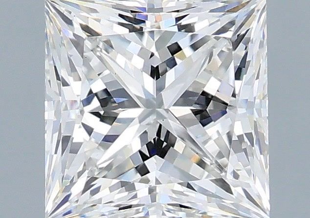 2.03 Carat Princess Shaped, Ideal Cut, E Color, VS1 Clarity, IGI Certified Lab Grown Diamond