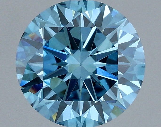 2.09 Carat Round Shaped, Very Good Cut, FANCY BLUE Color, VS1 Clarity, IGI Certified Lab Grown Diamond