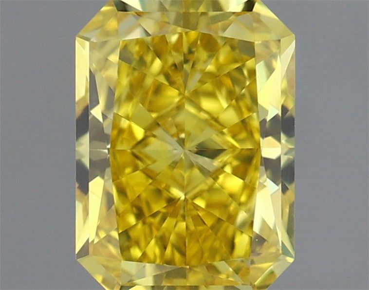 0.50 Carat Radiant Shaped, Very Good Cut, FANCY VIVID YELLOW Color, VVS2 Clarity, IGI Certified Lab Grown Diamond