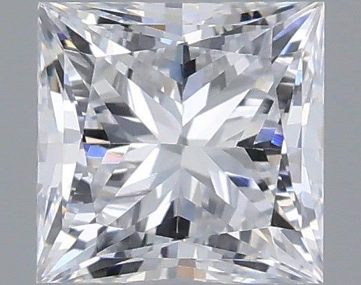 0.53 Carat Princess Shaped, Very Good Cut, D Color, VVS2 Clarity, IGI Certified Lab Grown Diamond