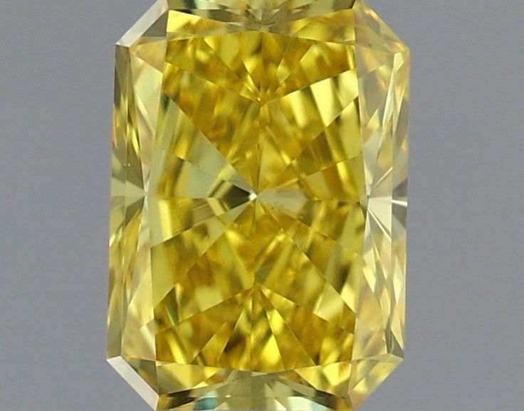 0.51 Carat Radiant Shaped, Very Good Cut, FANCY VIVID YELLOW Color, VS1 Clarity, IGI Certified Lab Grown Diamond