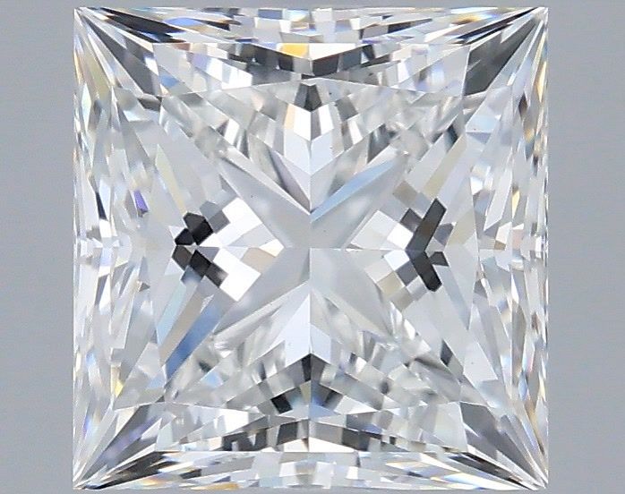 2.77 Carat Princess Shaped, Ideal Cut, E Color, VS1 Clarity, IGI Certified Lab Grown Diamond