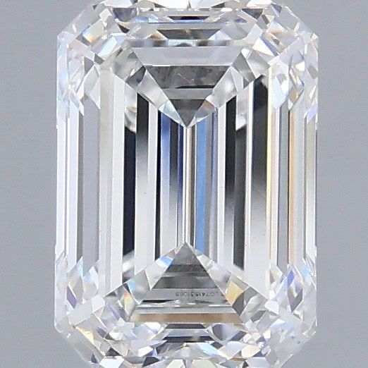 1.60 Carat Emerald Shaped, Ideal Cut, D Color, VVS2 Clarity, IGI Certified Lab Grown Diamond