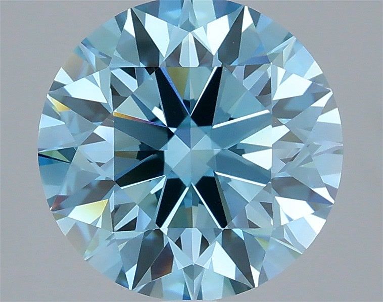 3.50 Carat Round Shaped, Excellent Cut, FANCY BLUE Color, VVS2 Clarity, IGI Certified Lab Grown Diamond