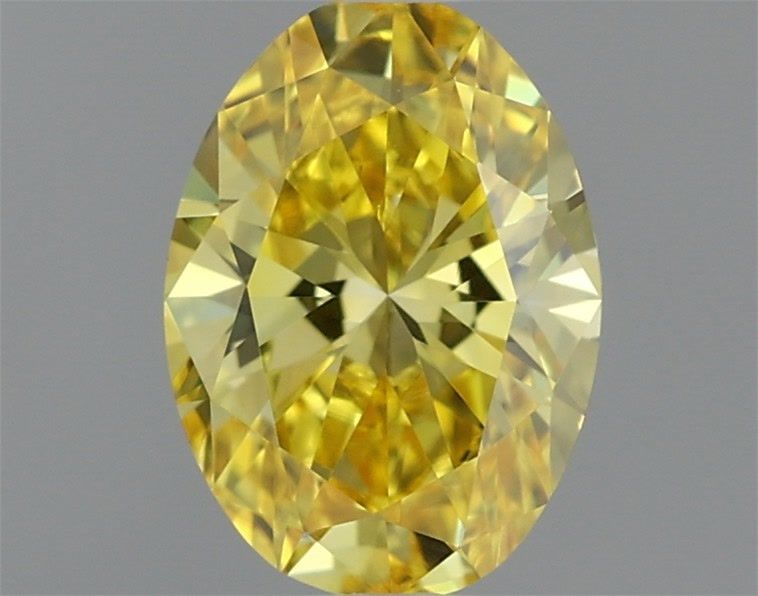 0.51 Carat Oval Shaped, Very Good Cut, FANCY VIVID YELLOW Color, VVS2 Clarity, IGI Certified Lab Grown Diamond
