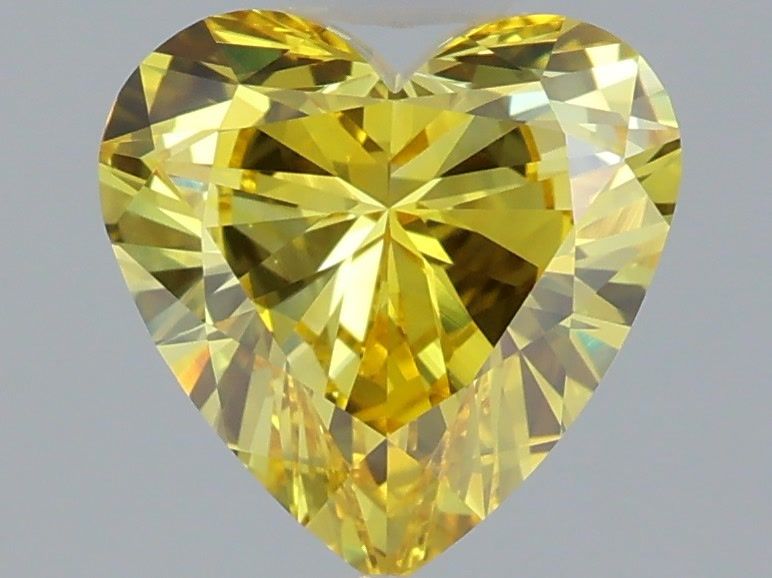 1.53 Carat Heart Shaped, Very Good Cut, FANCY VIVID YELLOW Color, VVS2 Clarity, IGI Certified Lab Grown Diamond