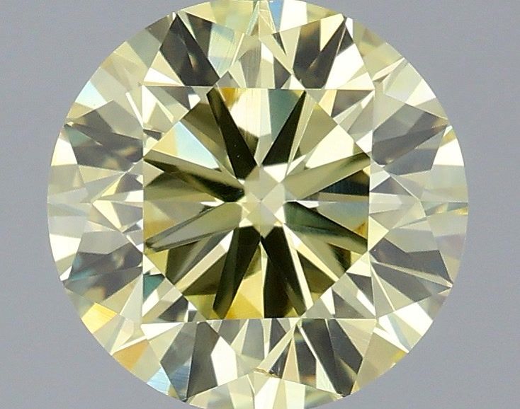1.81 Carat Round Shaped, Very Good Cut, FANCY VIVID YELLOW Color, VS1 Clarity, IGI Certified Lab Grown Diamond