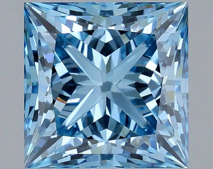 2.10 Carat Princess Shaped, Ideal Cut, VVS1 Clarity, IGI Certified Lab Grown Diamond