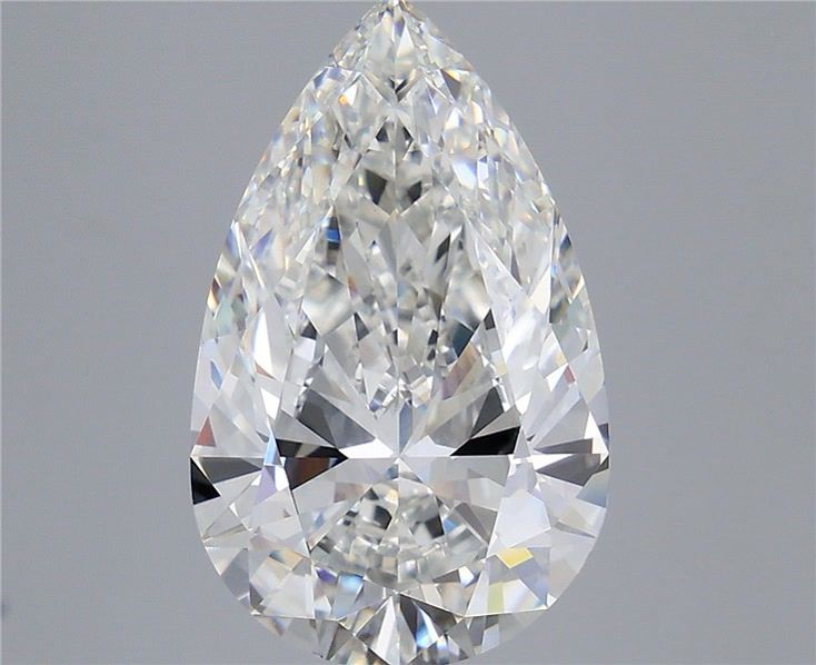 7.40 Carat Pear Shaped, Very Good Cut, F Color, VVS2 Clarity, IGI Certified Lab Grown Diamond