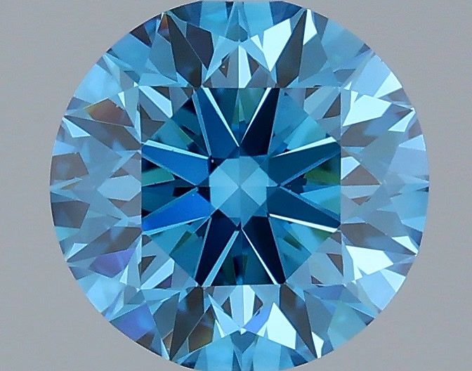 1.59 Carat Round Shaped, Excellent Cut, FANCY BLUE Color, VS1 Clarity, IGI Certified Lab Grown Diamond