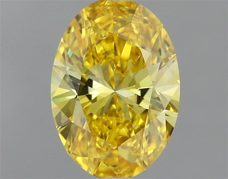 1.11 Carat Oval Shaped, Very Good Cut, FANCY VIVID YELLOW Color, VS1 Clarity, IGI Certified Lab Grown Diamond