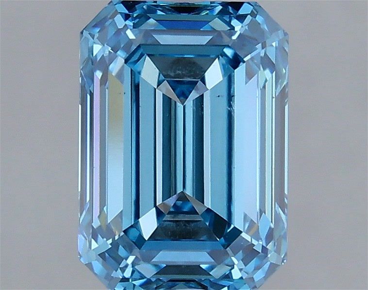 2.07 Carat Emerald Shaped, Very Good Cut, FANCY BLUE Color, VS1 Clarity, IGI Certified Lab Grown Diamond