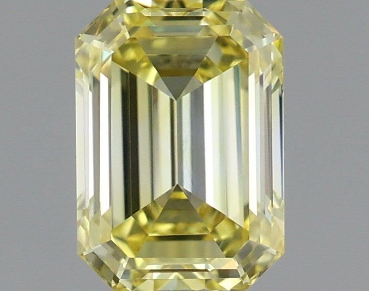 1.11 Carat Emerald Shaped, Very Good Cut, FANCY VIVID YELLOW Color, VVS2 Clarity, IGI Certified Lab Grown Diamond