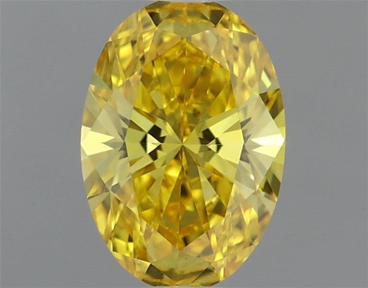 0.54 Carat Oval Shaped, Very Good Cut, FANCY VIVID YELLOW Color, VS1 Clarity, IGI Certified Lab Grown Diamond