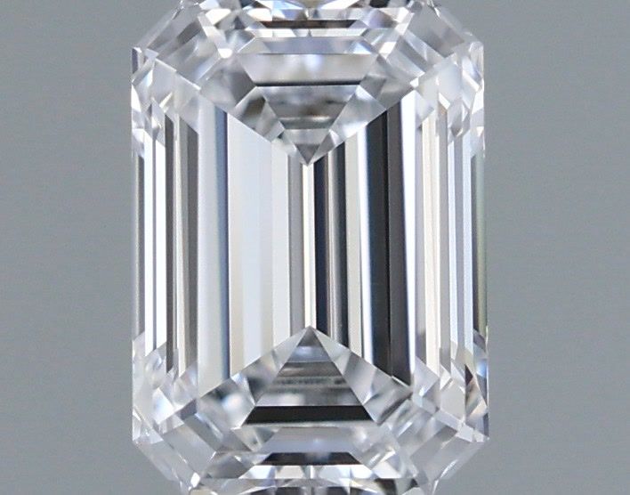 0.74 Carat Emerald Shaped, Ideal Cut, D Color, VVS1 Clarity, IGI Certified Lab Grown Diamond
