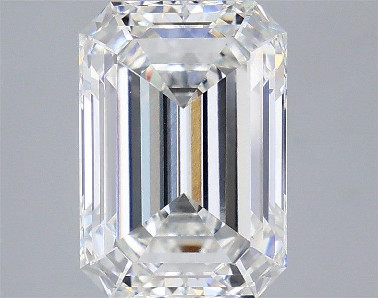 5.07 Carat Emerald Shaped, Ideal Cut, F Color, VVS2 Clarity, IGI Certified Lab Grown Diamond