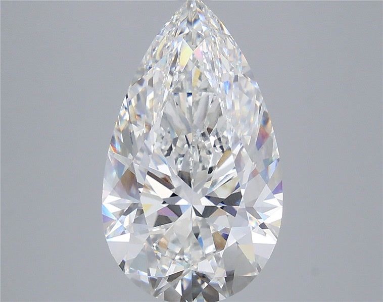 5.89 Carat Pear Shaped, Excellent Cut, E Color, VVS2 Clarity, IGI Certified Lab Grown Diamond