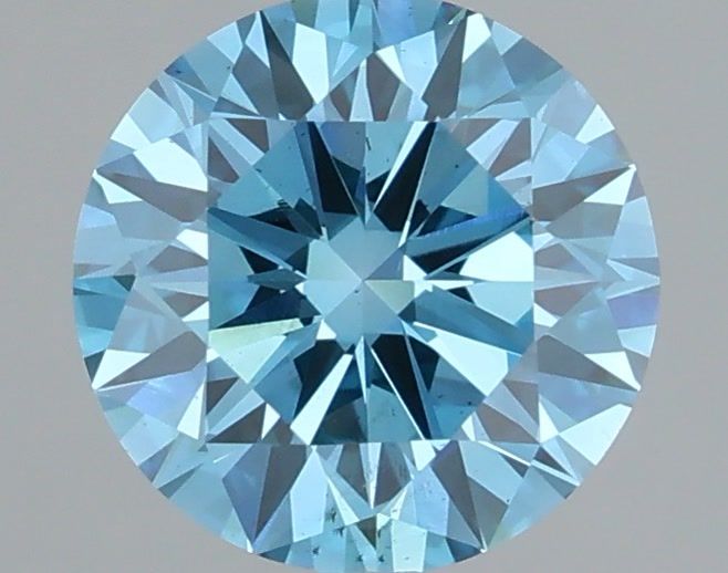 1.64 Carat Round Shaped, Ideal Cut, FANCY BLUE Color, VS2 Clarity, IGI Certified Lab Grown Diamond