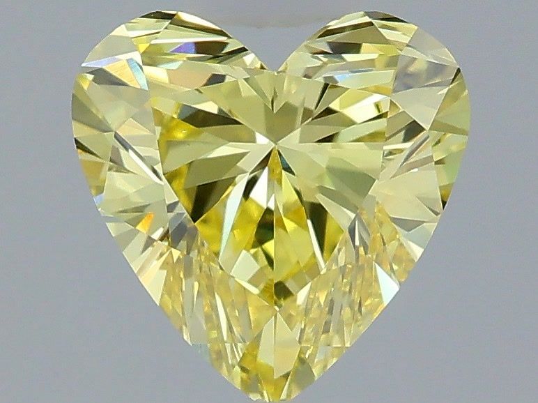 1.53 Carat Heart Shaped, Very Good Cut, FANCY VIVID YELLOW Color, VS1 Clarity, IGI Certified Lab Grown Diamond
