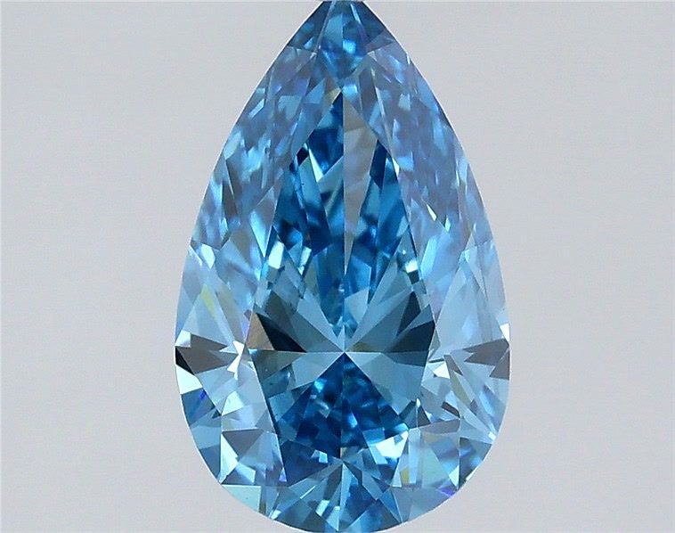 1.02 Carat Pear Shaped, Very Good Cut, FANCY VIVID BLUE Color, VS1 Clarity, IGI Certified Lab Grown Diamond