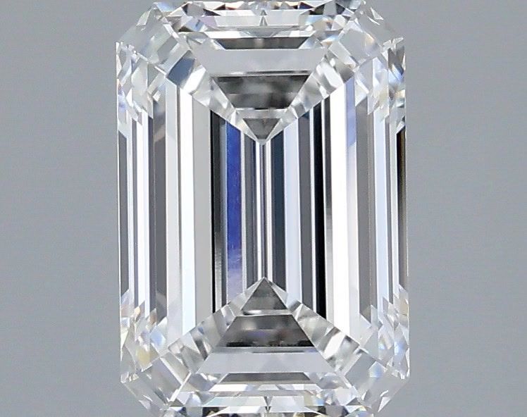 2.10 Carat Emerald Shaped, Ideal Cut, E Color, VVS2 Clarity, IGI Certified Lab Grown Diamond