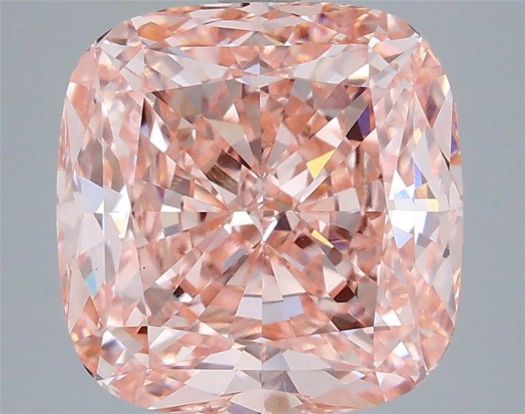 5.02 Carat Cushion Shaped, Very Good Cut, FANCY VIVID PINK Color, VS1 Clarity, IGI Certified Lab Grown Diamond