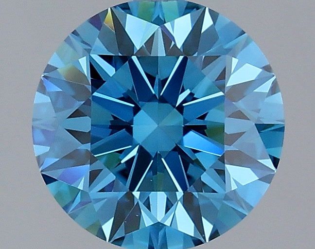 1.55 Carat Round Shaped, Excellent Cut, FANCY BLUE Color, VS1 Clarity, IGI Certified Lab Grown Diamond