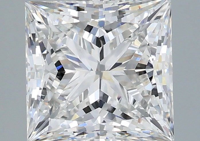 2.50 Carat Princess Shaped, Ideal Cut, F Color, VS1 Clarity, IGI Certified Lab Grown Diamond