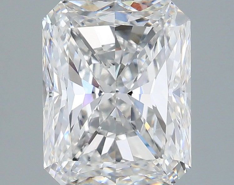 2.50 Carat Radiant Shaped, Ideal Cut, E Color, VVS2 Clarity, IGI Certified Lab Grown Diamond