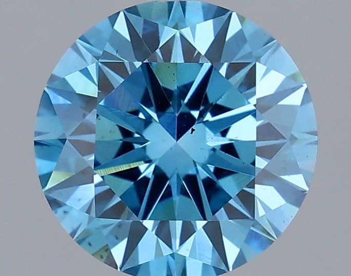2.18 Carat Round Shaped, Excellent Cut, FANCY BLUE Color, VS2 Clarity, IGI Certified Lab Grown Diamond