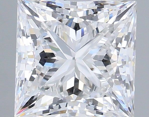 2.08 Carat Princess Shaped, Ideal Cut, D Color, VVS2 Clarity, IGI Certified Lab Grown Diamond