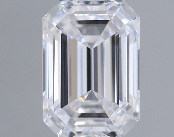 0.52 Carat Emerald Shaped, Ideal Cut, D Color, IF Clarity, IGI Certified Lab Grown Diamond
