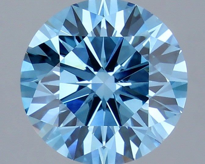 2.98 Carat Round Shaped, Ideal Cut, FANCY VIVID BLUE Color, VS1 Clarity, IGI Certified Lab Grown Diamond