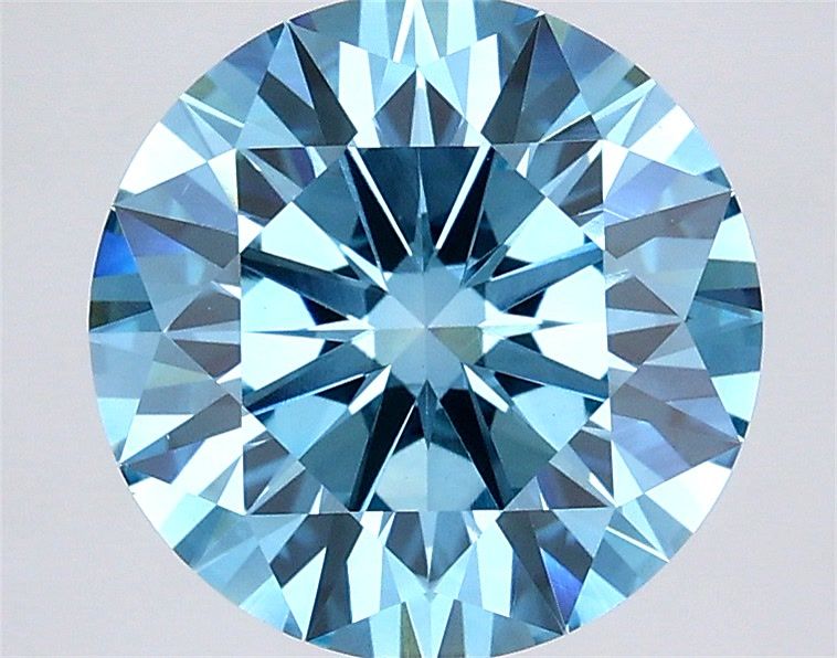 2.99 Carat Round Shaped, Ideal Cut, FANCY VIVID BLUE Color, VS1 Clarity, IGI Certified Lab Grown Diamond